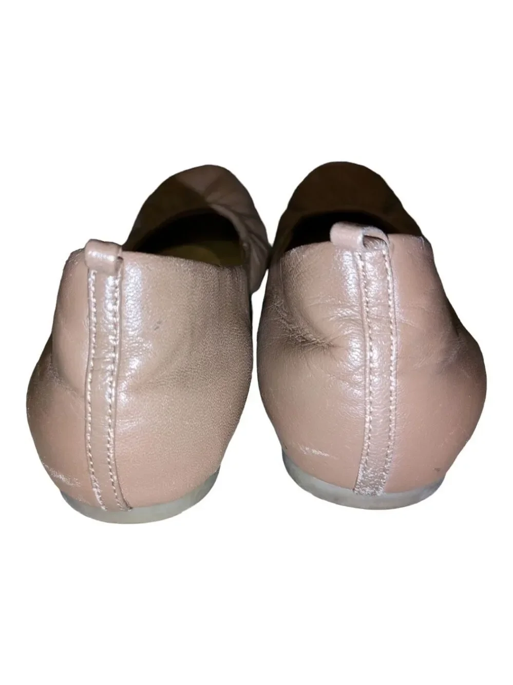 Audrey Brooke Newport Tan Leather foldable Ballet flats Size 8.5 EUC Comfort